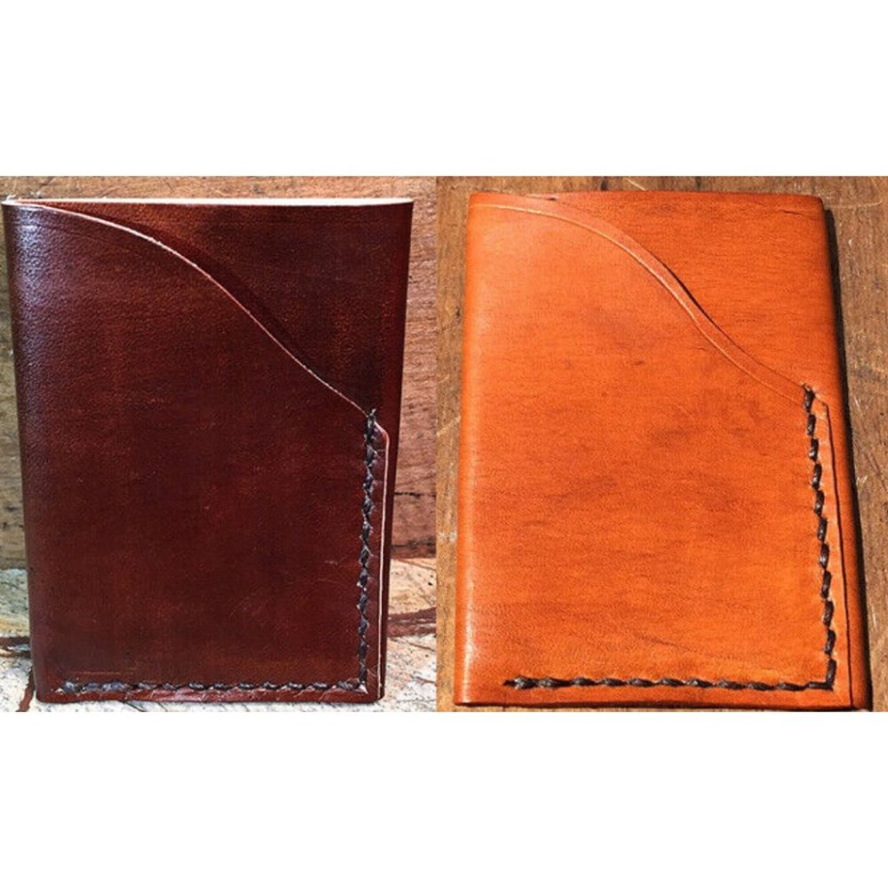 Veg-Tan Leather Slim Men's Wallet Minimalist Mahogany Brown Handmade Rugged